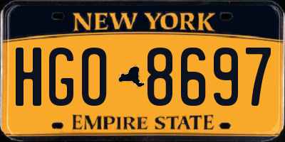 NY license plate HGO8697