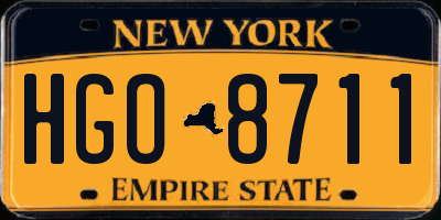 NY license plate HGO8711