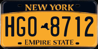 NY license plate HGO8712