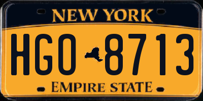 NY license plate HGO8713