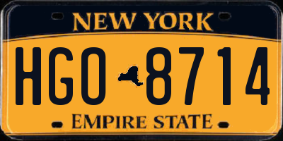 NY license plate HGO8714