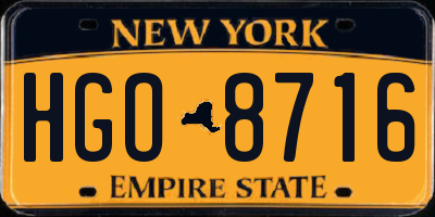 NY license plate HGO8716