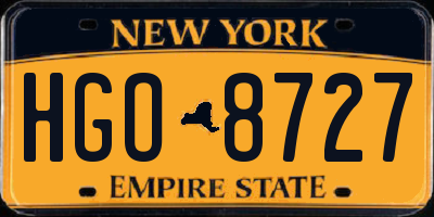 NY license plate HGO8727