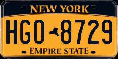 NY license plate HGO8729