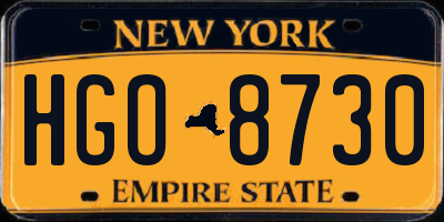 NY license plate HGO8730