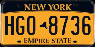 NY license plate HGO8736