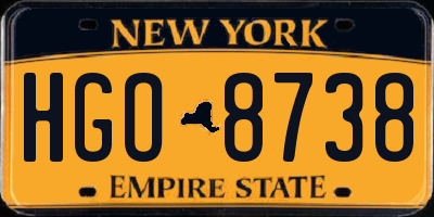 NY license plate HGO8738