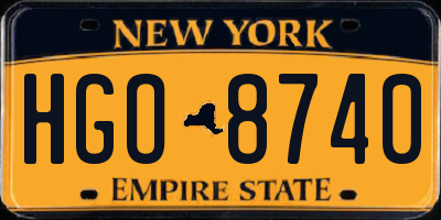 NY license plate HGO8740