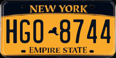 NY license plate HGO8744