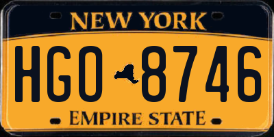 NY license plate HGO8746