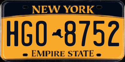 NY license plate HGO8752