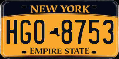 NY license plate HGO8753