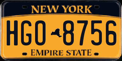 NY license plate HGO8756