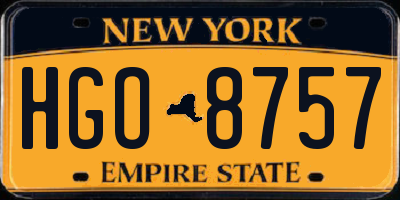 NY license plate HGO8757
