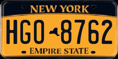 NY license plate HGO8762