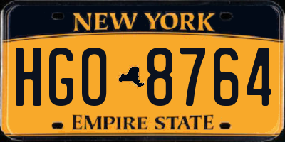 NY license plate HGO8764