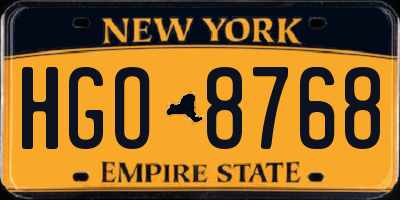 NY license plate HGO8768