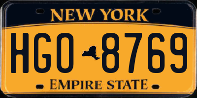 NY license plate HGO8769