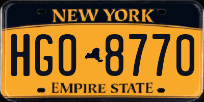 NY license plate HGO8770