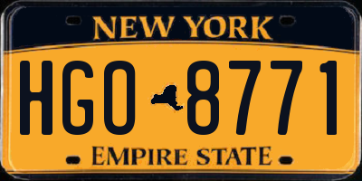 NY license plate HGO8771