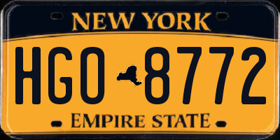 NY license plate HGO8772