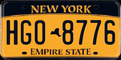 NY license plate HGO8776