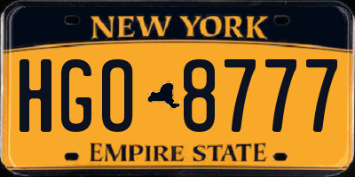 NY license plate HGO8777