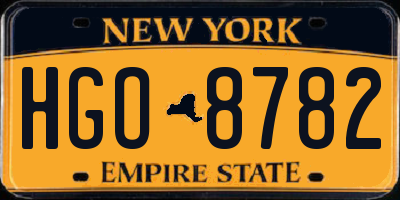 NY license plate HGO8782