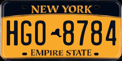 NY license plate HGO8784