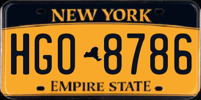 NY license plate HGO8786