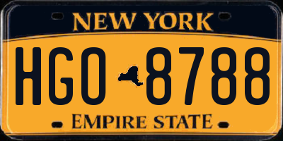 NY license plate HGO8788