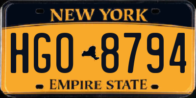 NY license plate HGO8794