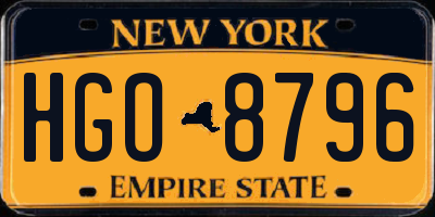 NY license plate HGO8796