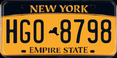 NY license plate HGO8798