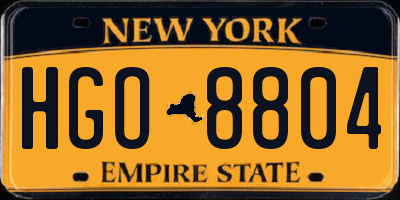 NY license plate HGO8804