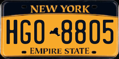 NY license plate HGO8805