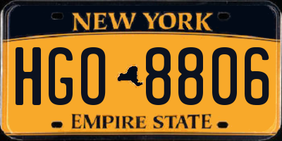 NY license plate HGO8806