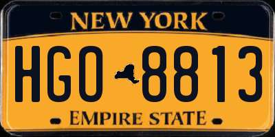 NY license plate HGO8813