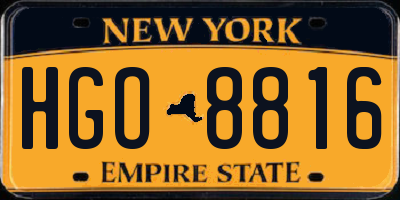 NY license plate HGO8816