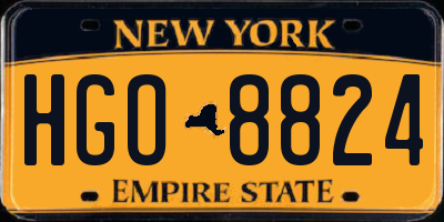 NY license plate HGO8824