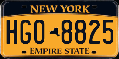 NY license plate HGO8825