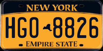 NY license plate HGO8826