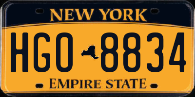 NY license plate HGO8834