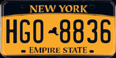 NY license plate HGO8836