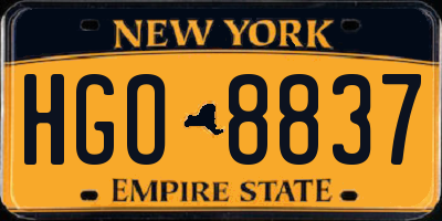 NY license plate HGO8837