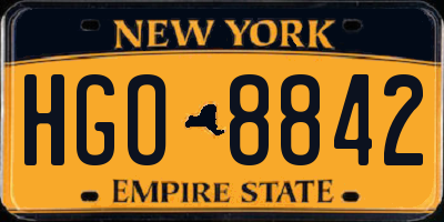 NY license plate HGO8842
