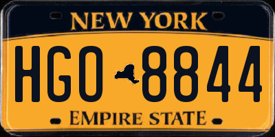 NY license plate HGO8844