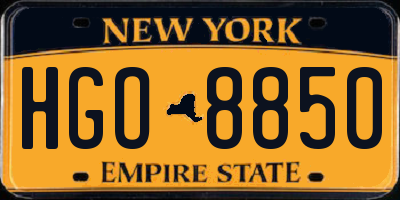 NY license plate HGO8850