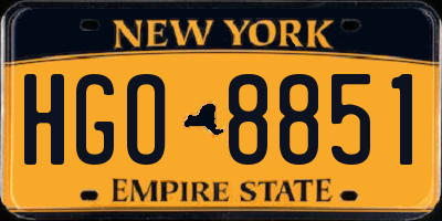 NY license plate HGO8851