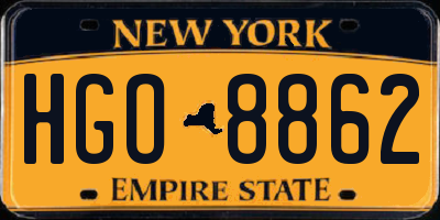 NY license plate HGO8862